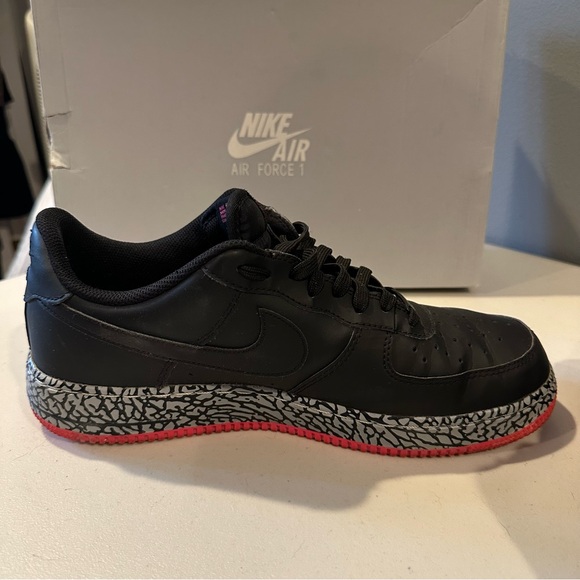 Nike Air Force 1 Black Hyper Pink Wolf Grey Elephant Print (488298-063) RARE - Picture 4 of 11